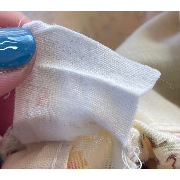 Vintage 1980s pillowcase, beige, pink pastel floral, single pillow sham - Picture 7 of 8